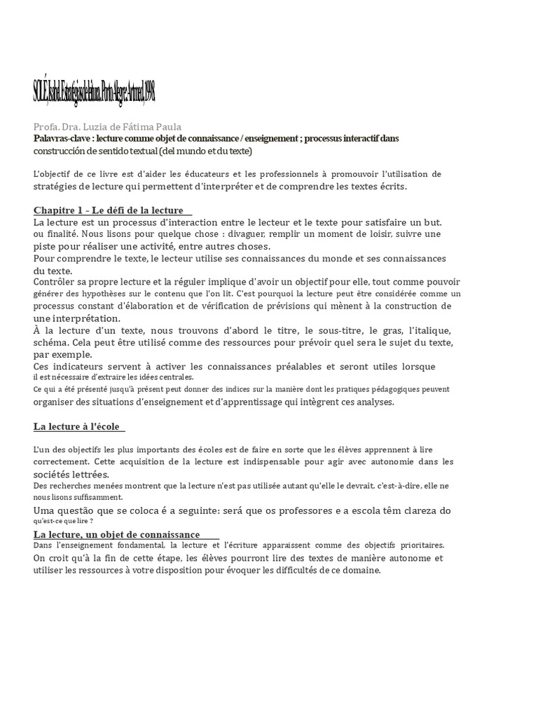 Stratégies de lecture pour l'éducation | PDF | Apprentissage | Pédagogie