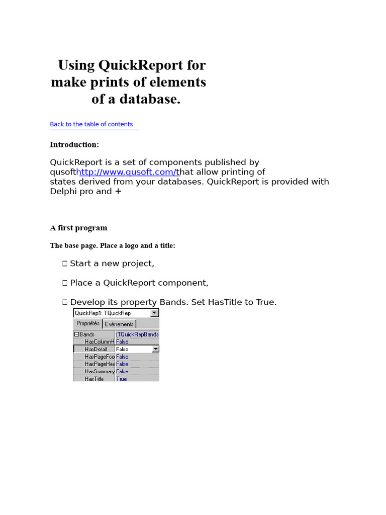 QuickReport: Database Printing Guide | PDF | Databases | Software ...