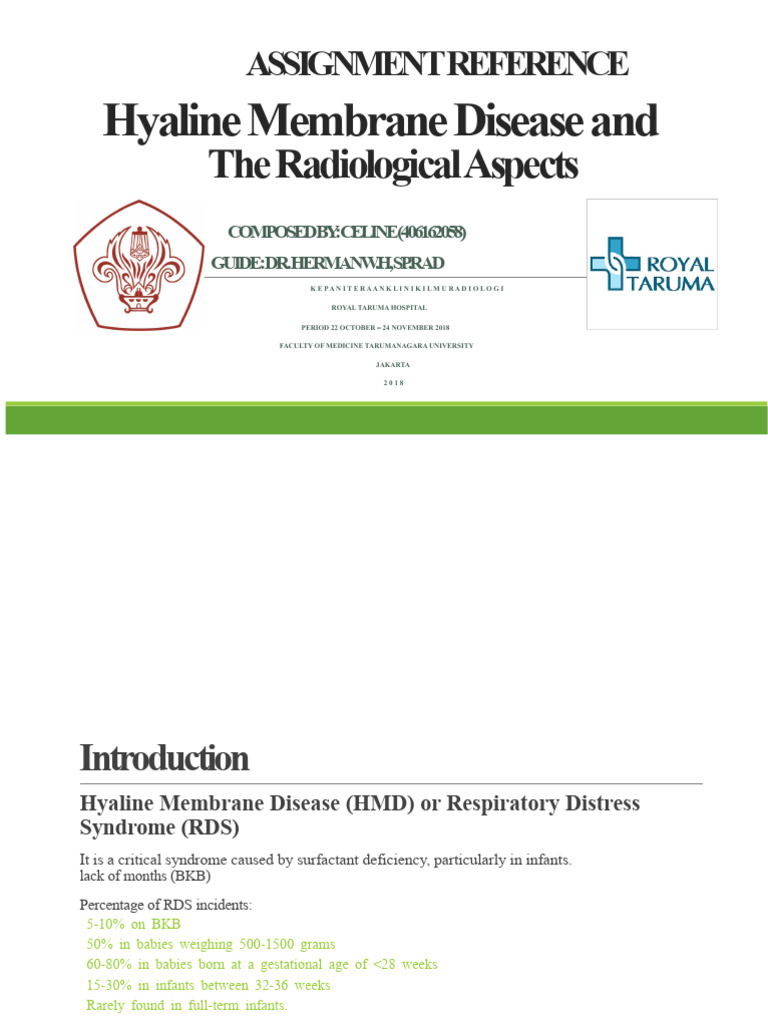 PPT Presentation on HMD or RDS and Its Radiological Aspects | PDF ...