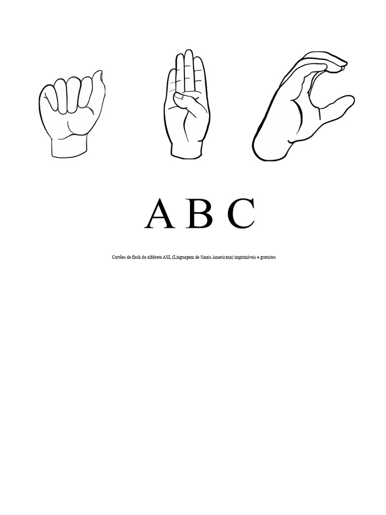 Cartões Imprimíveis do Alfabeto ASL | PDF