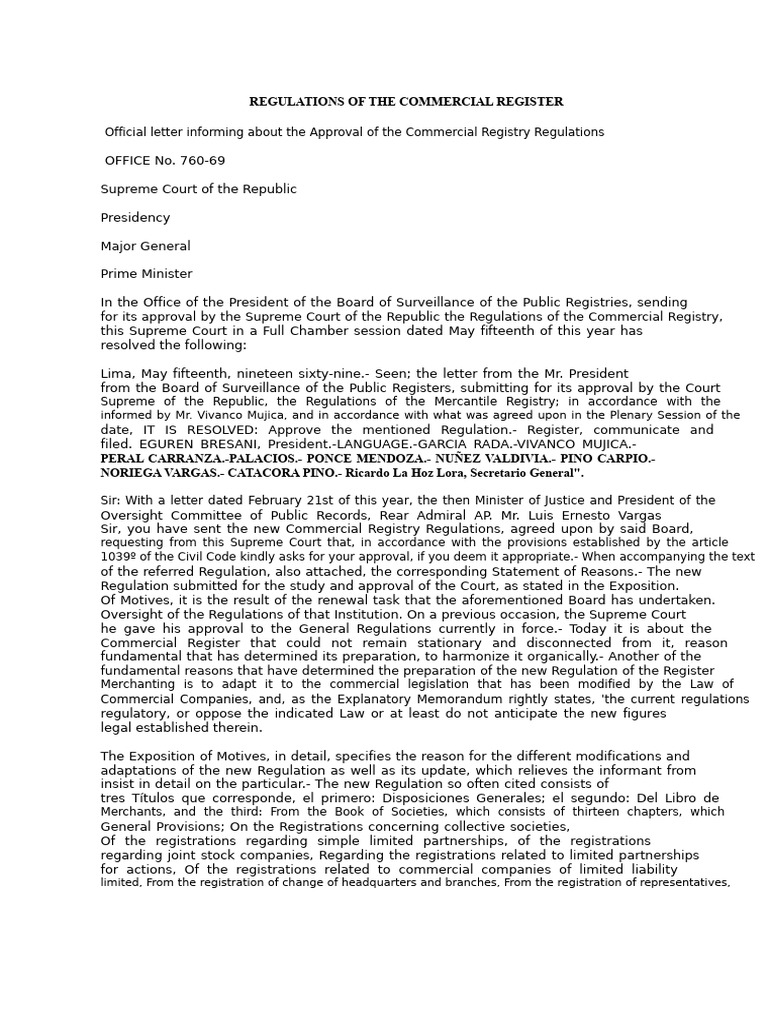 Approval of New Commercial Registry Regulations | PDF | Deed | Partnership