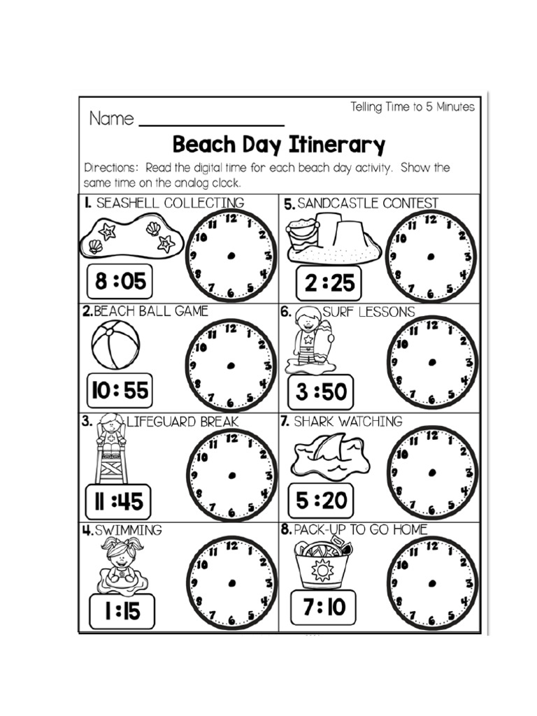 Write Clock Times in Words | PDF