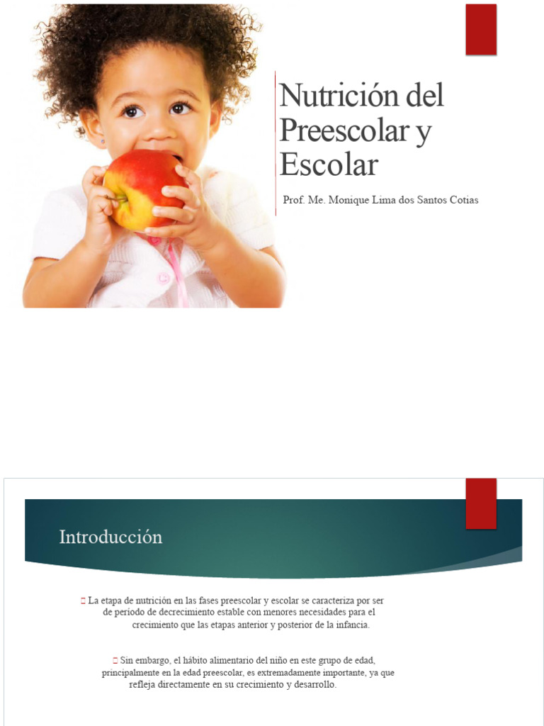 Nutrición en Niños: Preescolar y Escolar | PDF | Nutrientes | Carbohidratos