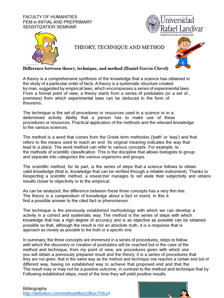 Theory, Technique, and Method Explained | PDF | Theory | Methodology