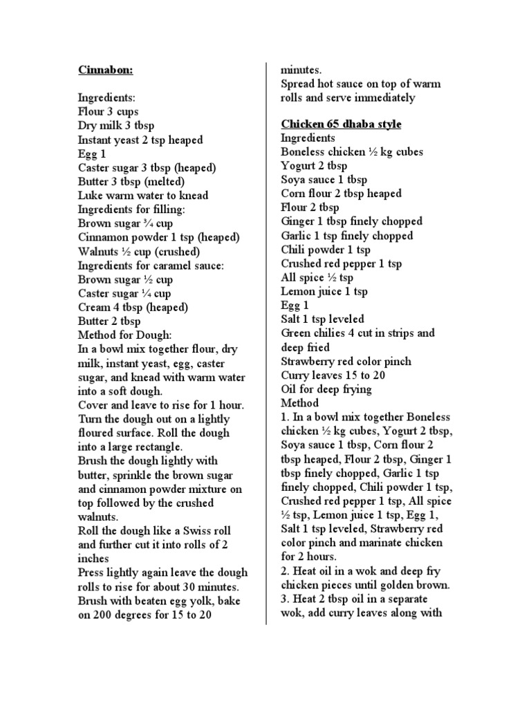 Cinnabon | PDF | Salad | Dough