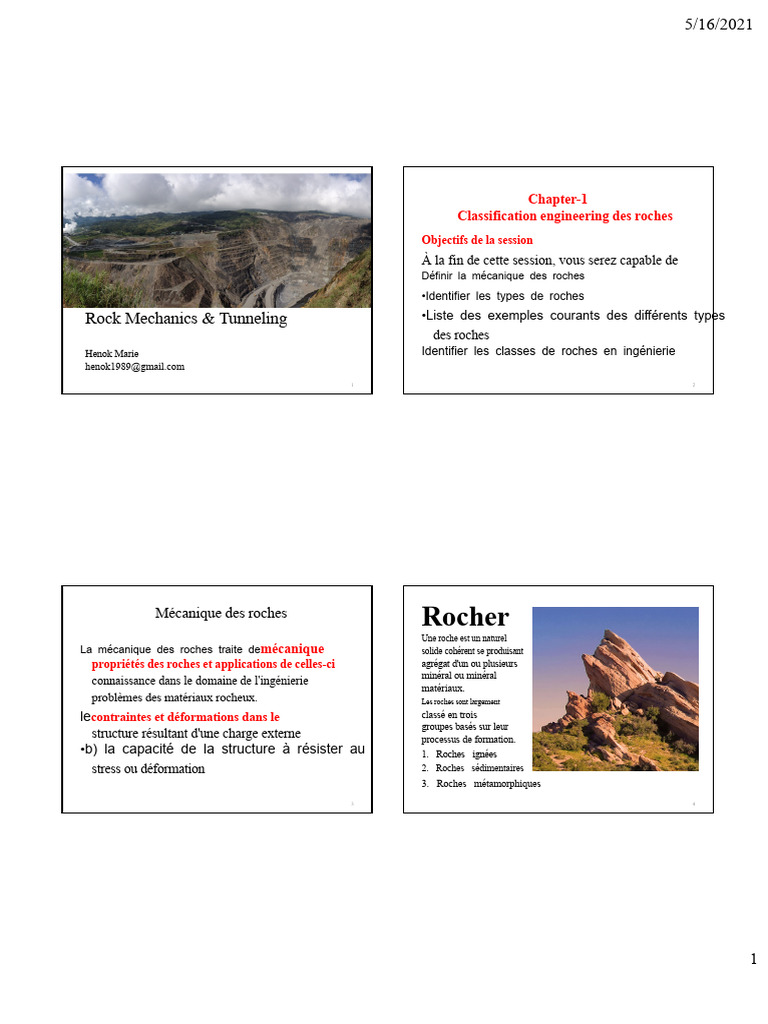 Classification des roches en ingénierie | PDF | Résistance des ...