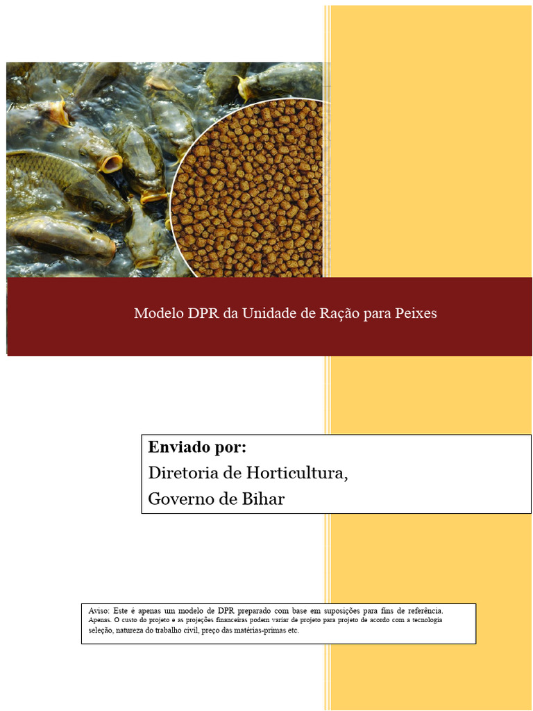 Modelo DPR para Unidade de Ração de Peixes | PDF | Agricultura | Pesca