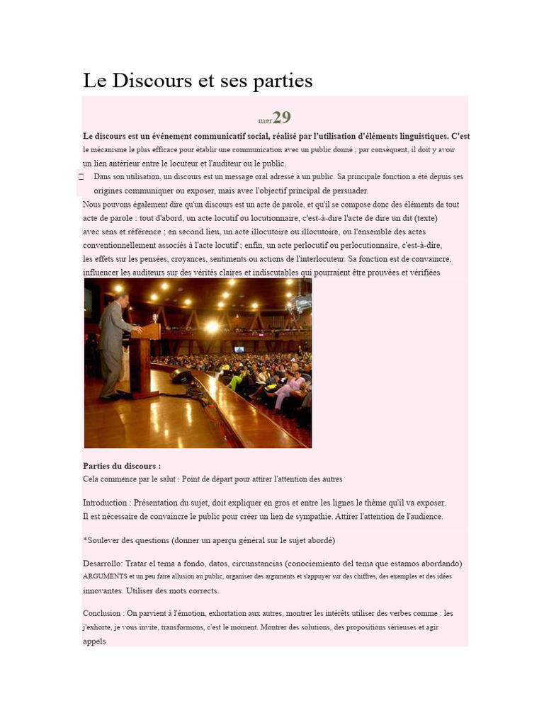 Les éléments clés du discours efficace | PDF | Discours (linguistique ...