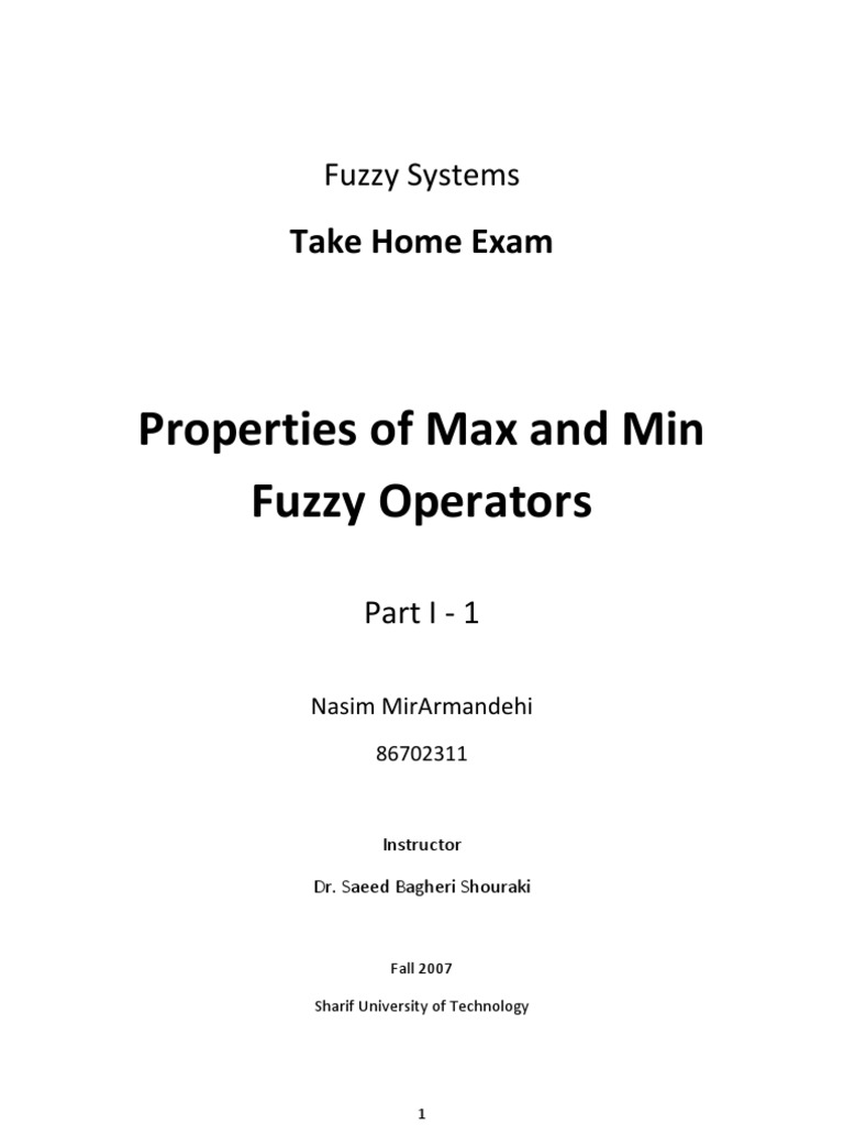 Fuzzy Logic Exam Guide | PDF