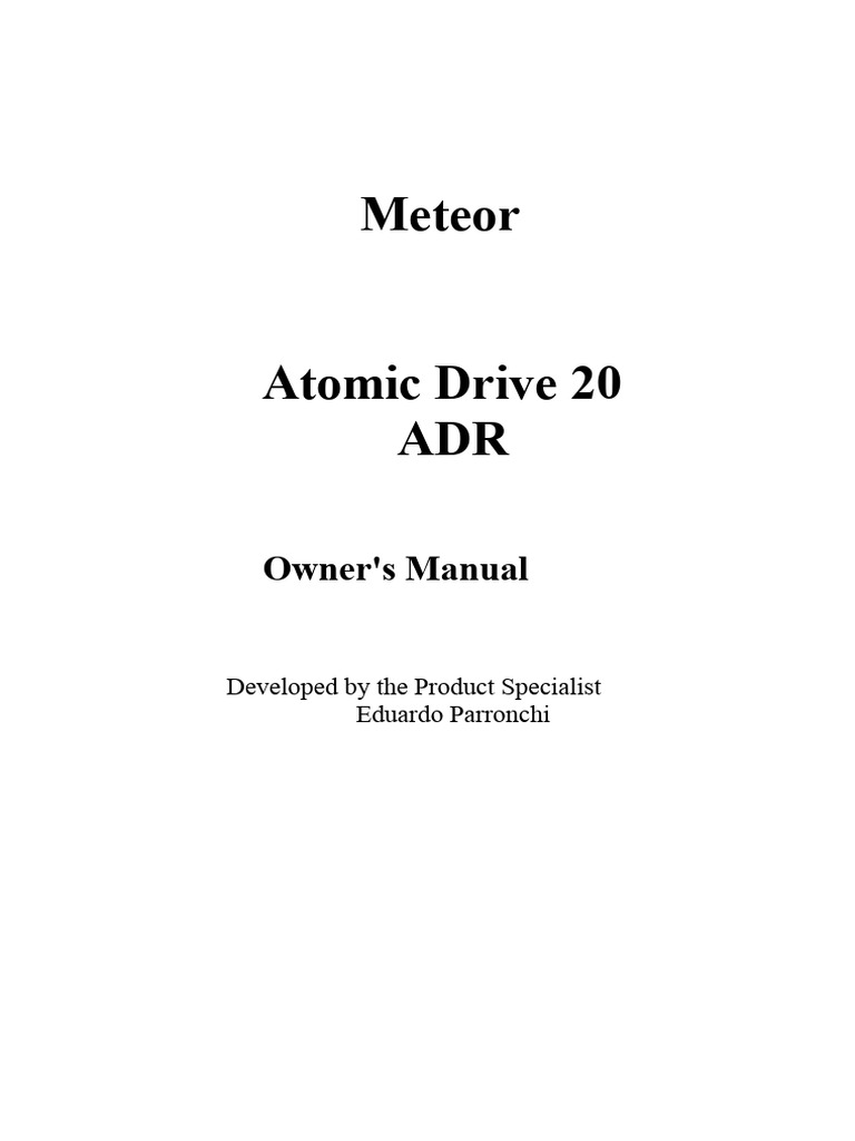 Meteor Atomic Drive 20 Owner's Manual | PDF | Amplifier | Equalization ...