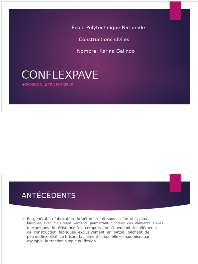 ConFlexPave : Béton Ultra Flexible Innovant | PDF | Béton | Ingénierie ...