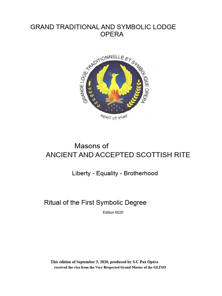 First Degree Ritual of Scottish Rite | PDF | Freemasonry