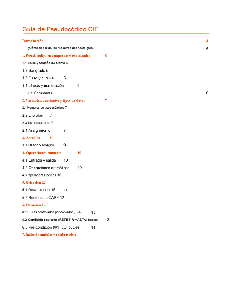 2210 - Guía de Pseudocódigo | PDF | Tipo de datos | Variable (informática)