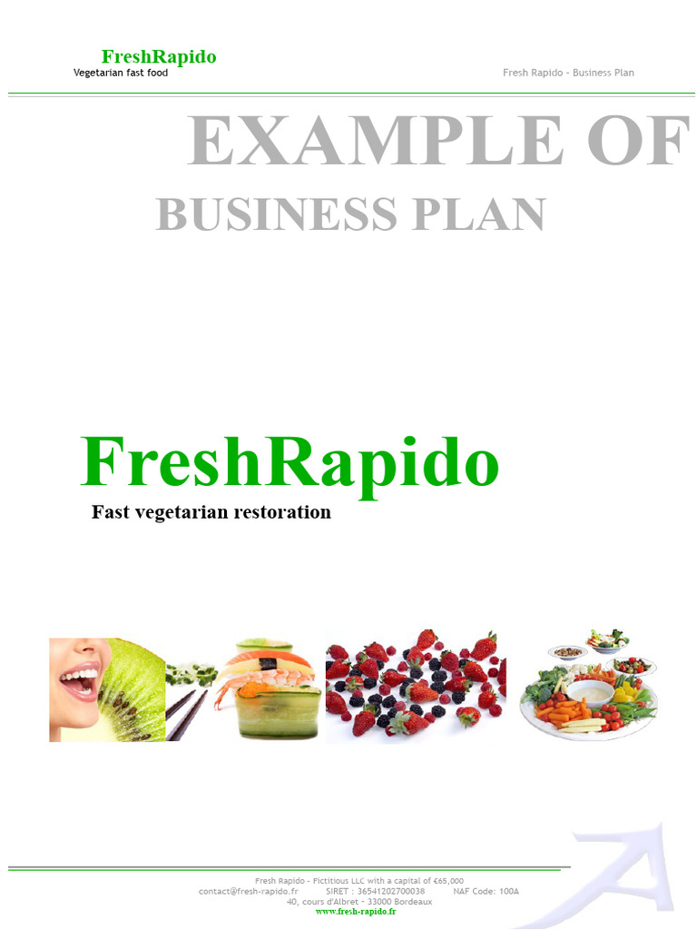 Fresh Rapido Vegetarian Fast Food Plan | PDF | Menu | Value Added Tax