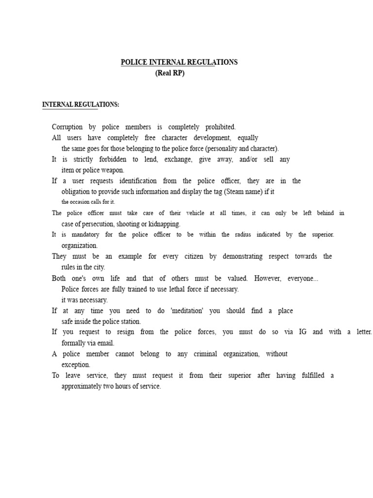 Police Internal Regulations Overview | PDF | Police | Murder