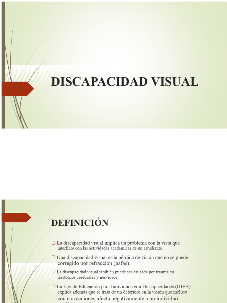 Guía sobre Discapacidad Visual y Educación | PDF | Ojo humano ...
