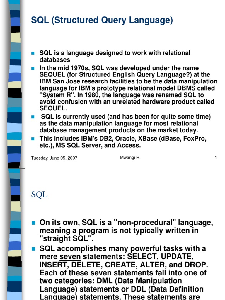 SQL (Structured Query Language) | PDF | Sql | Databases