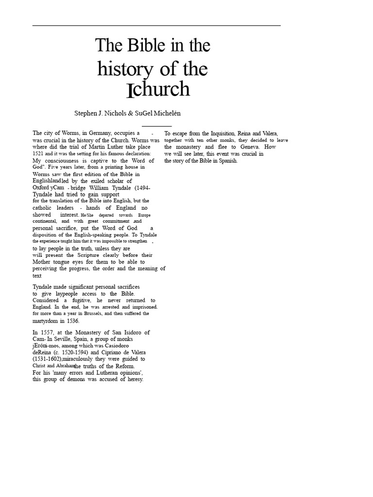 History of the Bible in the Church | PDF | Bible | Translations
