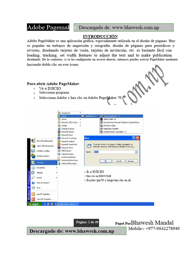 Notas de Adope Page Maker | PDF | Botón (Computación) | Impresora ...