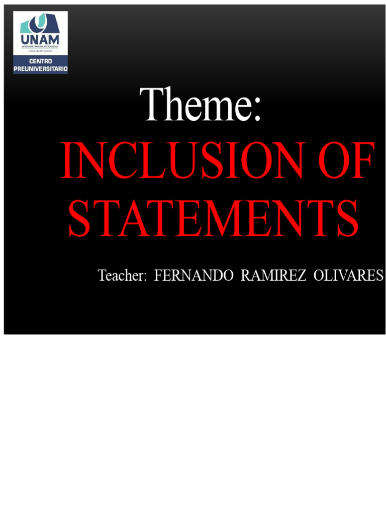 Inclusion of Statements Exercise Guide | PDF | Exegesis | Creationism