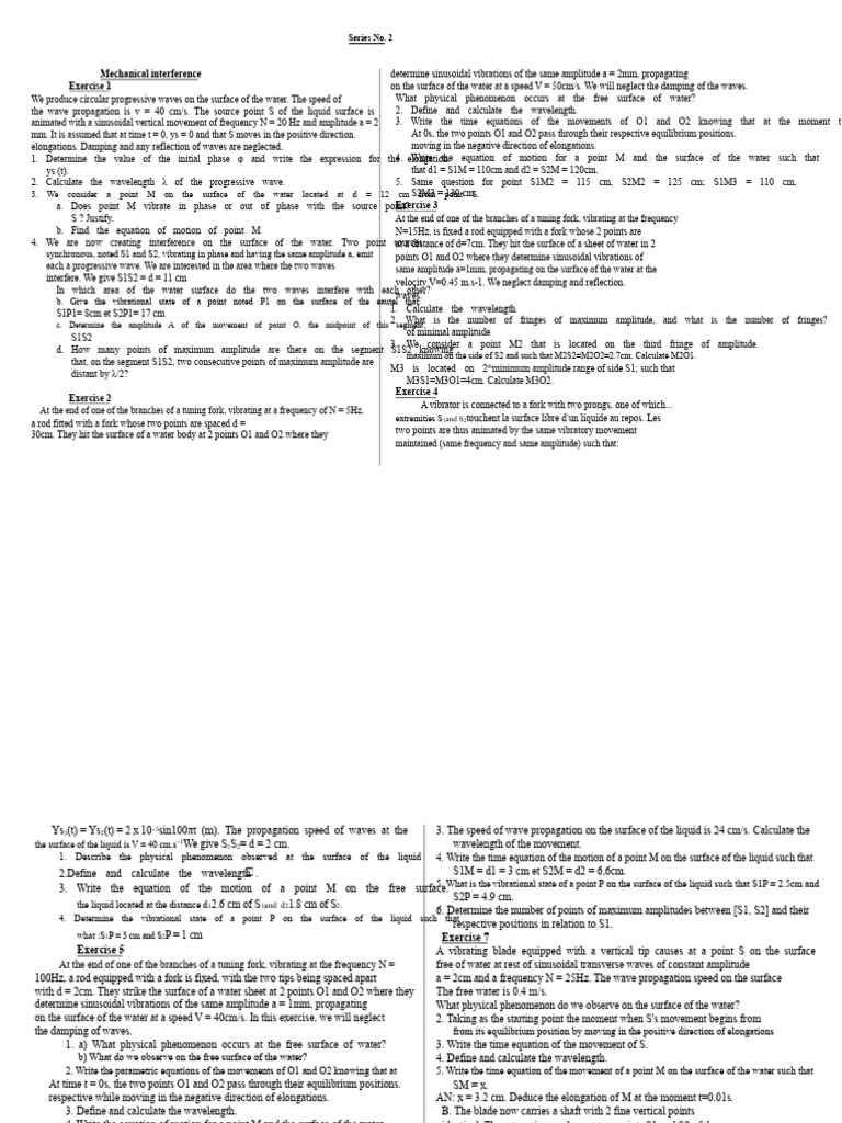 interference exercise and EFE | PDF | Photoelectric Effect | Waves