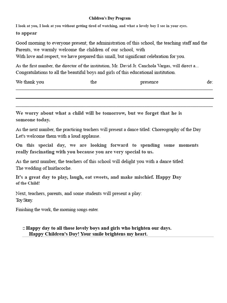 Children's Day Program 23 | PDF