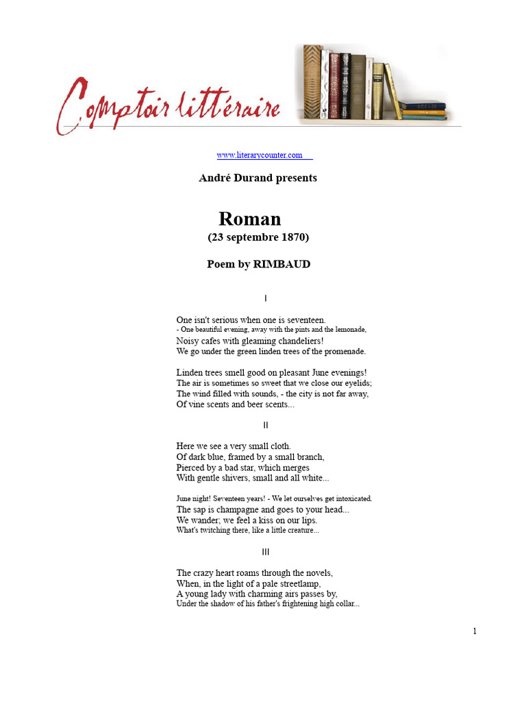 Rimbaud's Youthful Romance Explored | PDF | Arthur Rimbaud