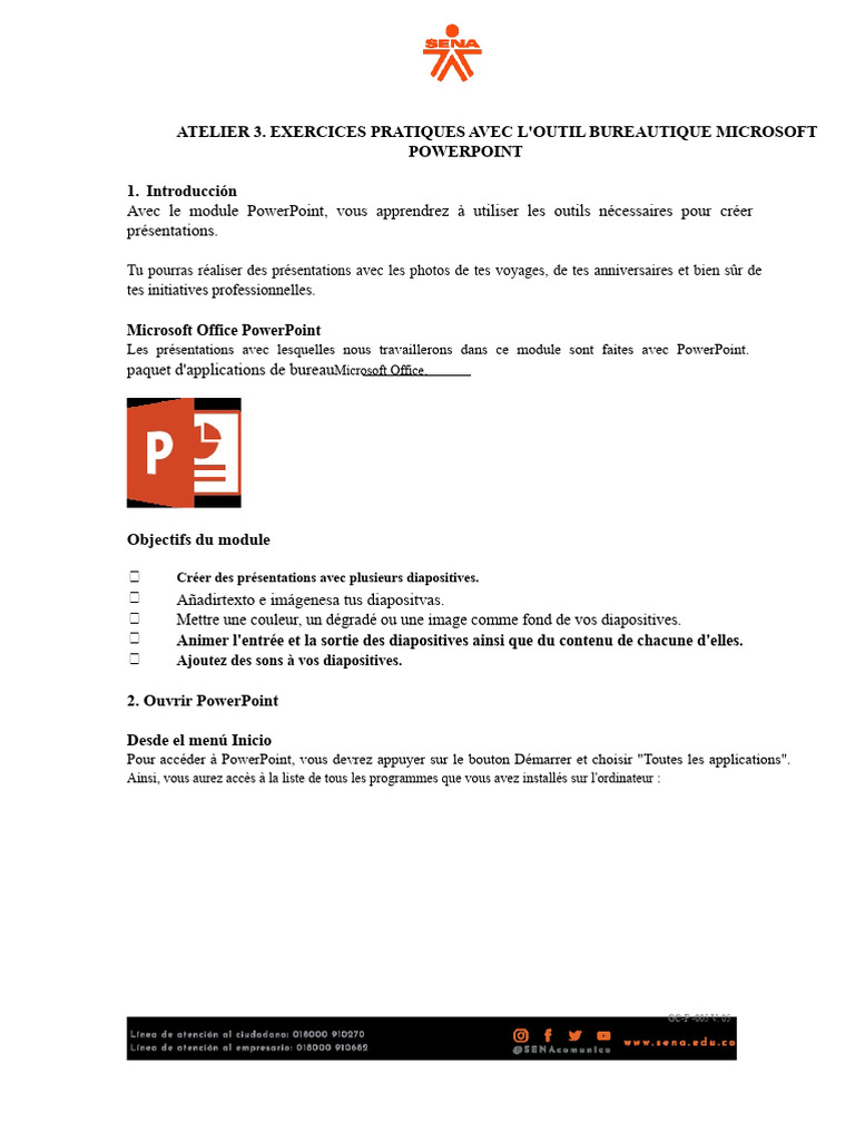 Exercices pratiques sur PowerPoint | PDF | Microsoft Office | Microsoft ...