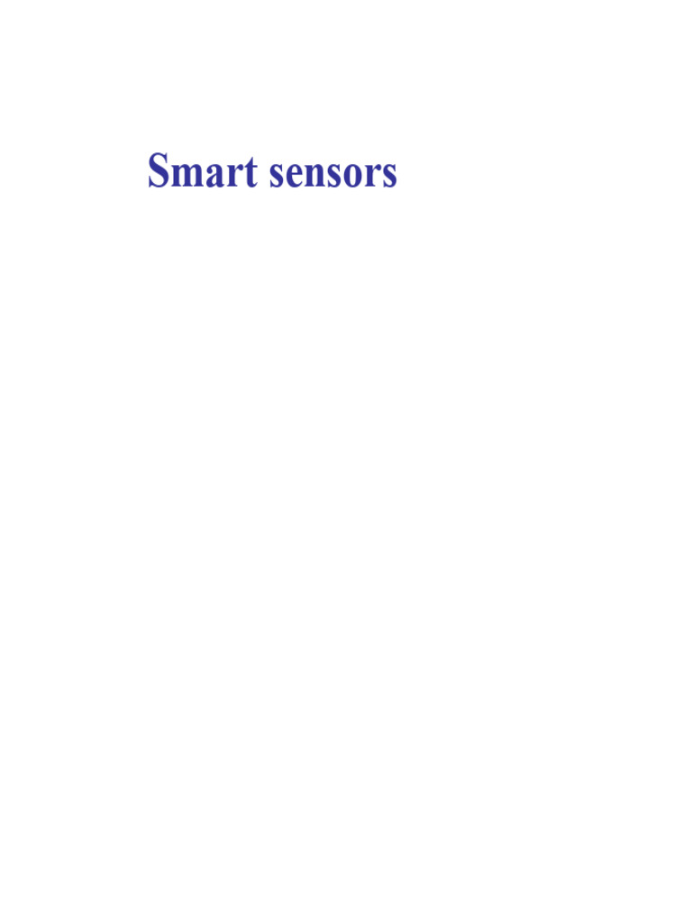 Smart sensors | PDF | Instrumentation | Sensor