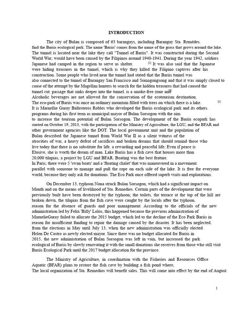 Example of A Thesis in IMRAD Format | PDF | Tourism | Ecosystem