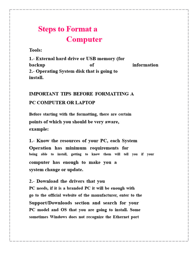 How to Format a Computer Guide | PDF | Personal Computers | Computer File