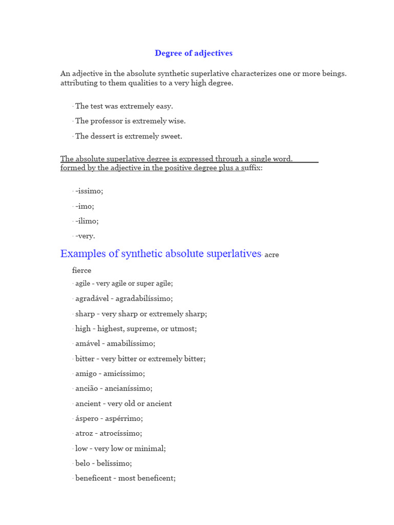 Understanding Absolute Superlatives | PDF | Adjective | Languages Of Europe