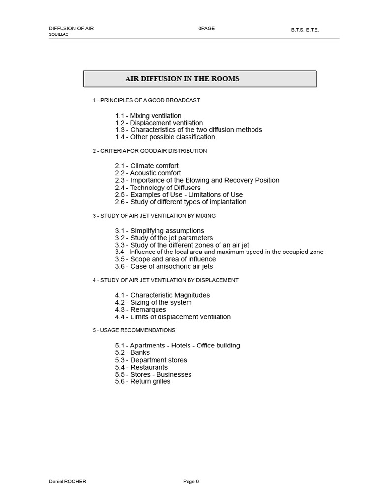 Air Diffusion in The Rooms | PDF | Turbulence | Ventilation (Architecture)