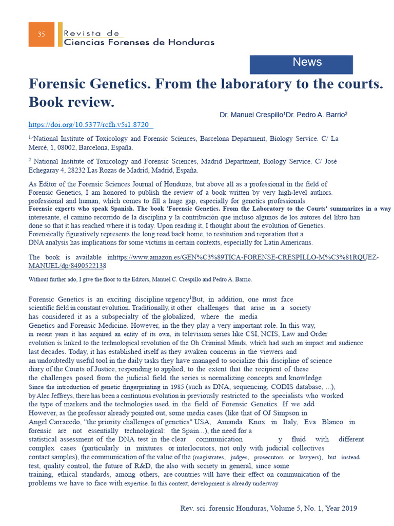 Forensic Genetics From the Laboratory to the Courts | PDF | Dna ...