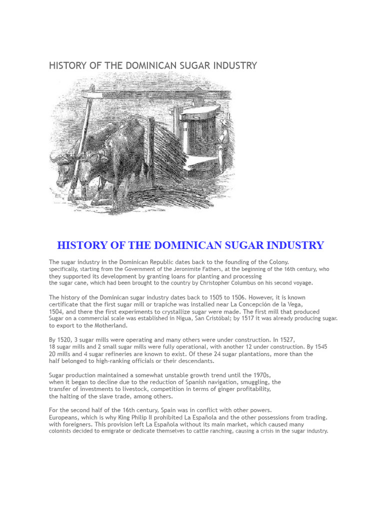 Dominican Sugar Industry History | PDF | Sugarcane | Sugar