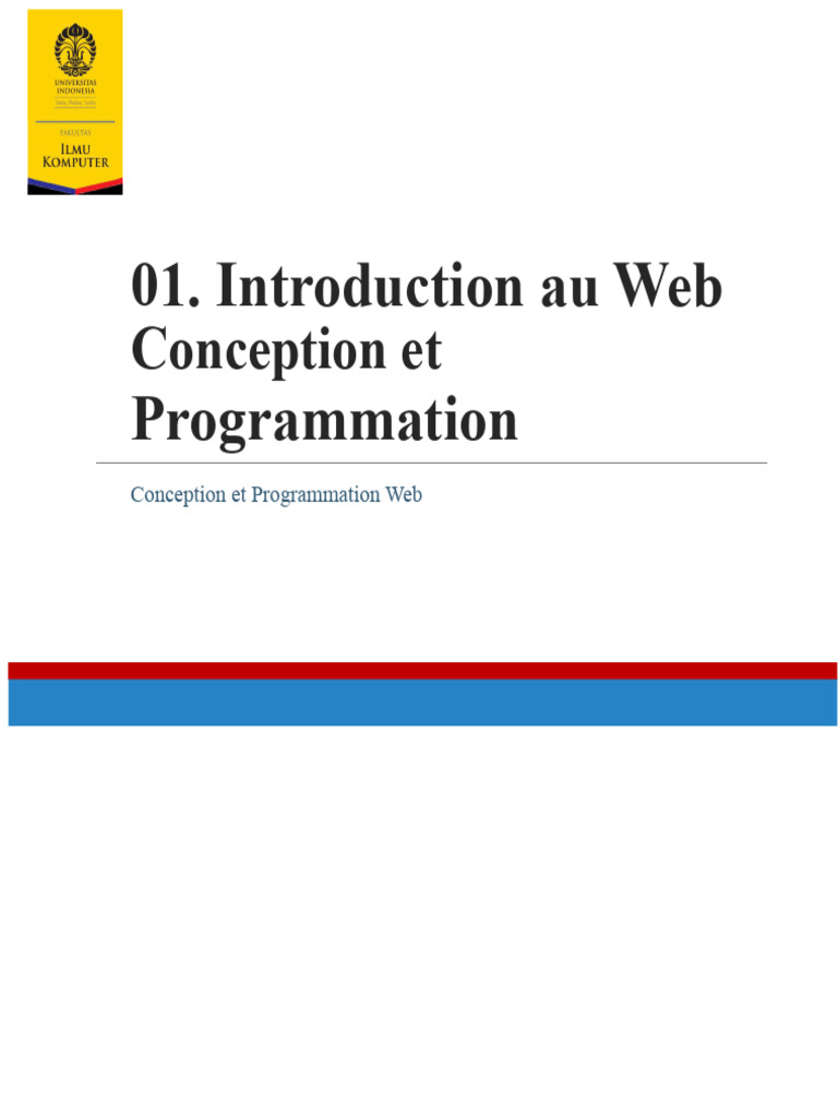 Introduction à la Conception Web et Programmation | PDF | Internet ...