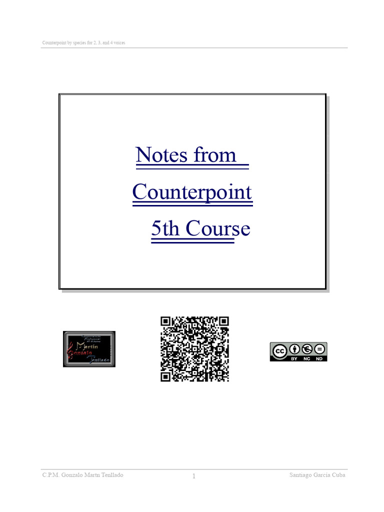 Counterpoint Techniques for 2-4 Voices | PDF | Chord (Music) | Elements ...