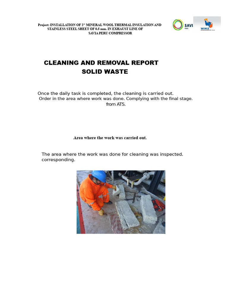Cleaning and Order Report in The Work Area | PDF
