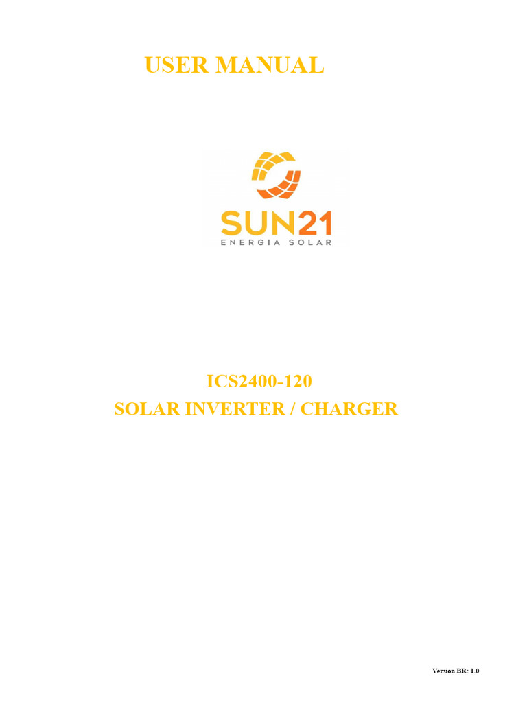 Solar Inverter Charger User Manual | PDF | Power Inverter | Battery Charger