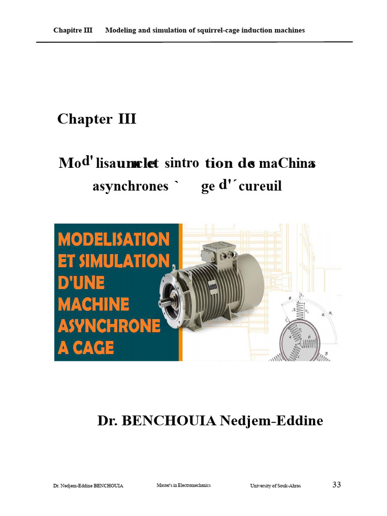 CHAP 3 Modeling and Simulation of Cage Induction Machines | PDF ...