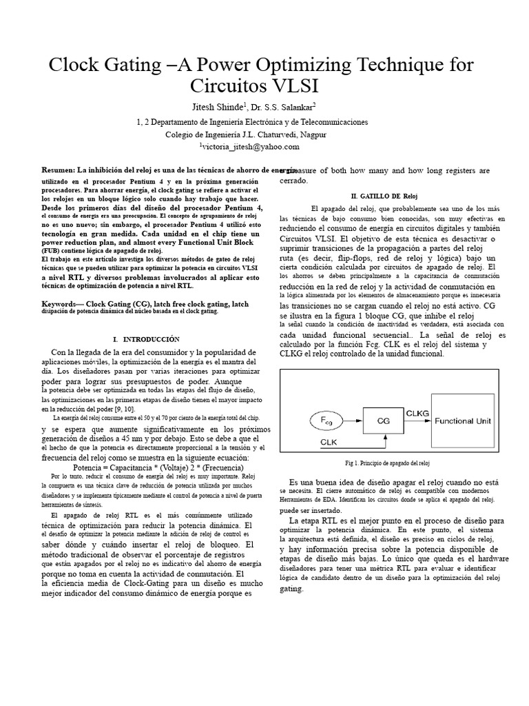 Optimización de Potencia con Clock Gating | PDF | Poder (Física) | Diseño