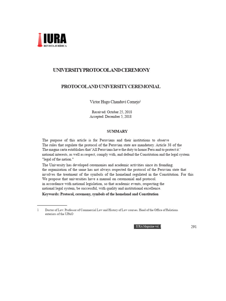 University Protocol and Ceremony Guidelines | PDF | Treaty | Presidents ...