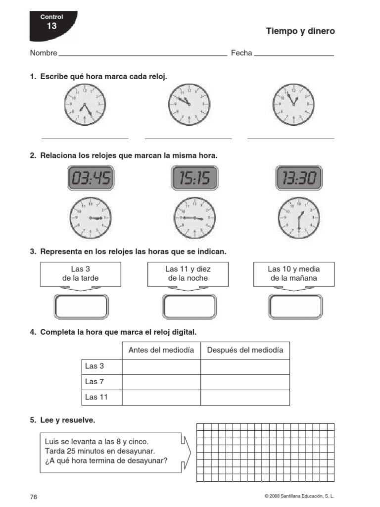 Las Horas Reloj Digital y Analógico