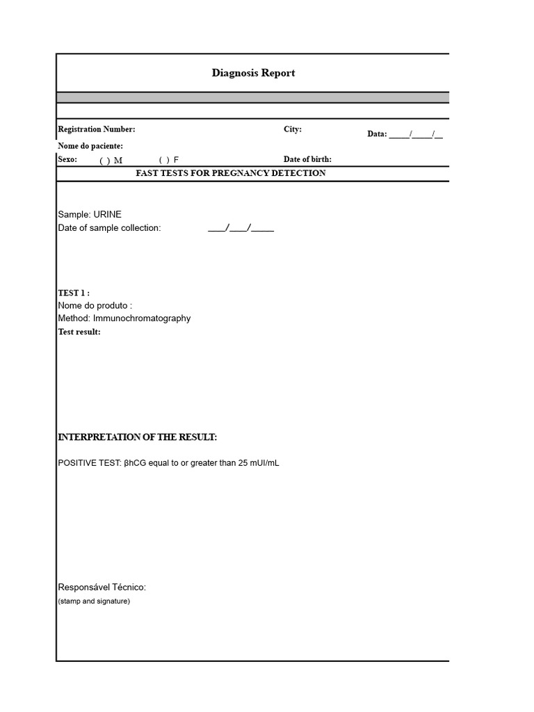 Rapid Pregnancy Test Report | PDF