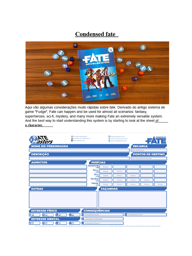 Condensed Fate | PDF | Role Playing Games