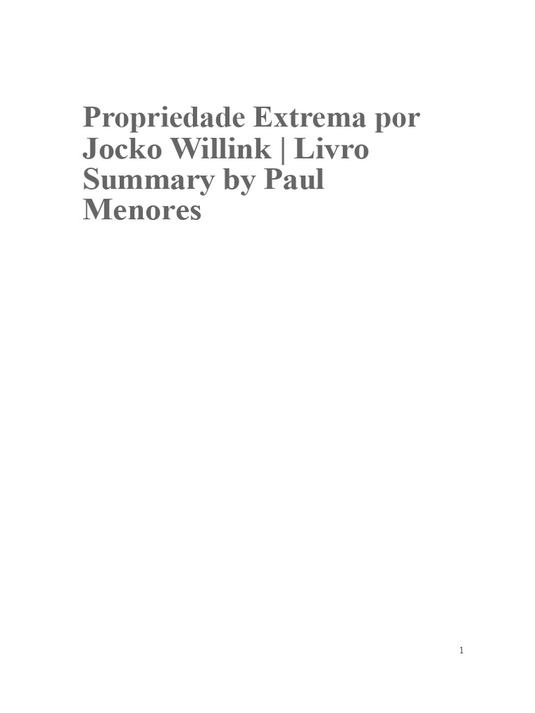 Extreme Ownership PDF.pdf | PDF | Liderança | Poder (social e político)