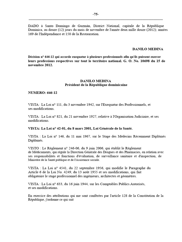 Exequatur accordé à avocats en 2012 | PDF | Éthique juridique | Loi commune