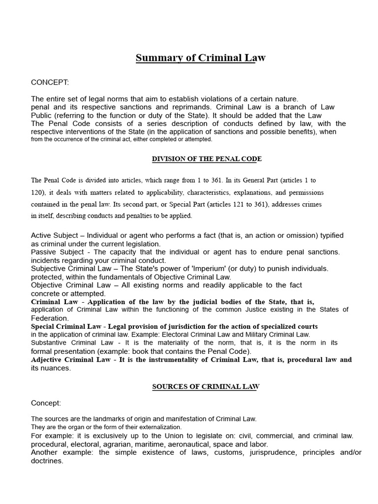Overview of Criminal Law Principles | PDF | Crimes | Crime & Violence
