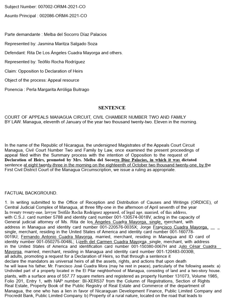 Opposition to Declaration of Heirs | PDF | Appeal | Inheritance