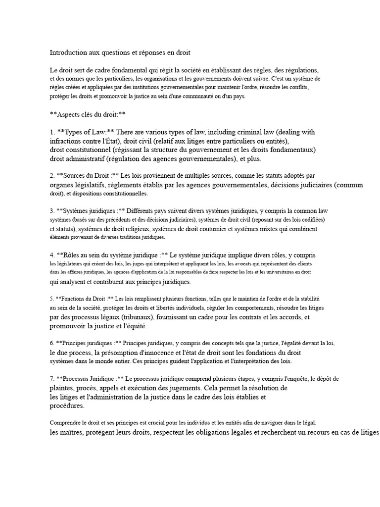 Introduction au Droit et ses Principes | PDF | Loi | Justice